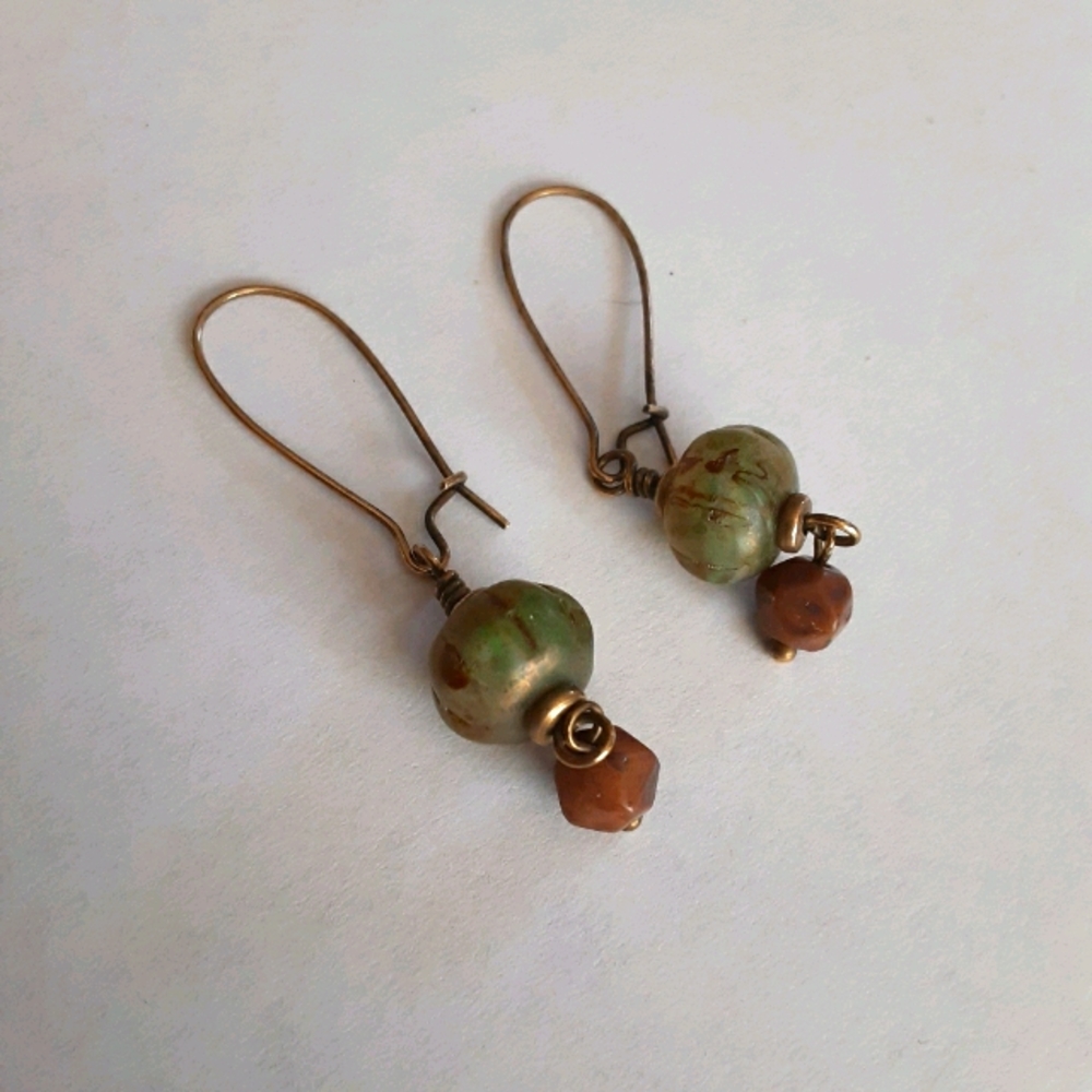 1970s vintage Handmade beaded earrings